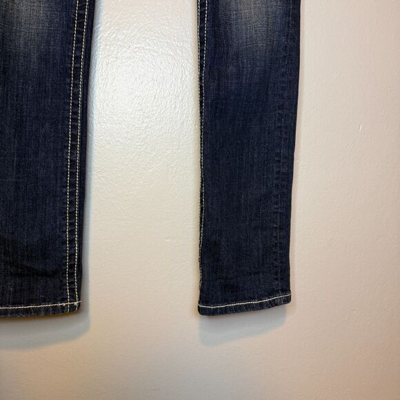 Miss Me Women's Straight Embellished Low Rise Y2K Blue Denim Jeans Size 26 - Picture 10 of 12